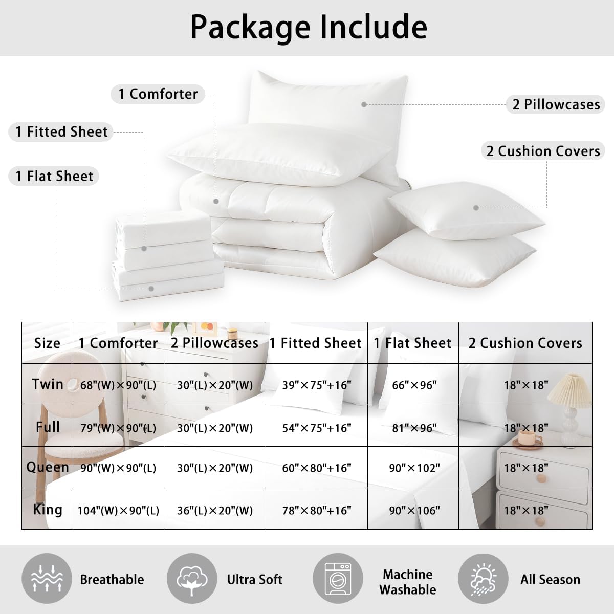 Kawaii Yellow Duck Queen Bedding Set 7 Piece Cute Cartoon Rubber Duck Bed in A Bag with Sheets Rustic Daisy Floral Comforter Set for Kids Adults,Summer Fruit Lemon Bed Sets