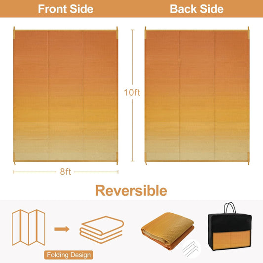 Waterproof RV Outdoor Rugs for Camping 8x10,Reversible Plastic Rug