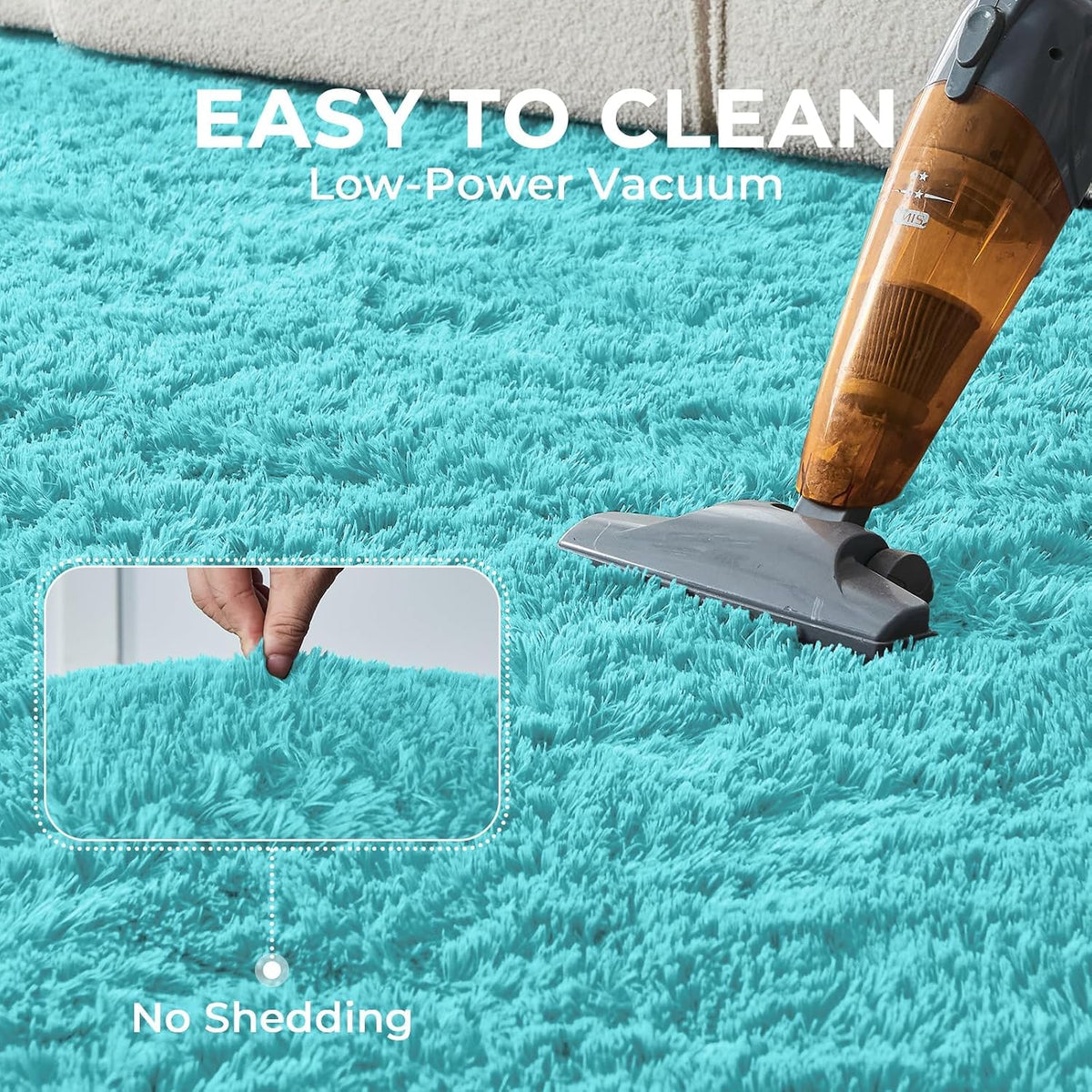 4x6 Aqua Blue Rugs for Bedroom, Ultra-Soft Fluffy Area Rugs for Living Room, 4 x 6 Shag Carpet for Nursery, Kids, Girl, Boy, Baby, Plush, Fuzzy, Shaggy, Cute Home Decor