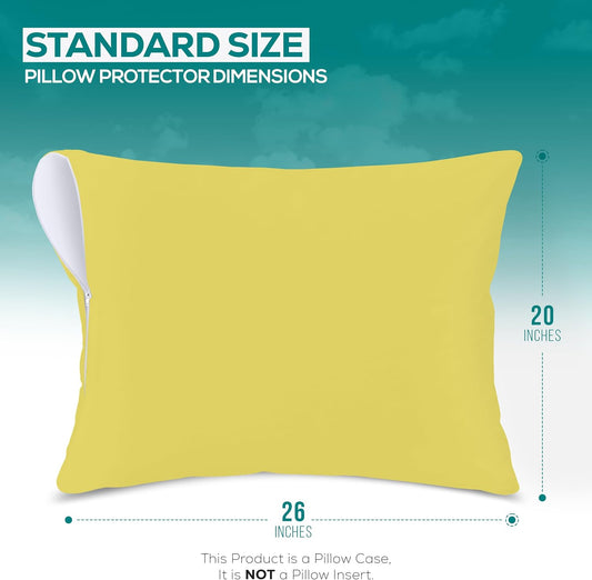 Set of 2 Pillow Protectors with Zipper Standard Size, Pillow Covers