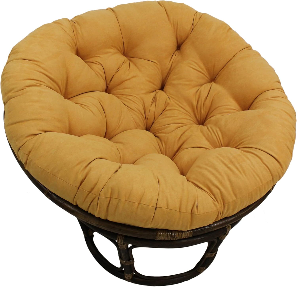 Solid Microsuede Papasan Chair Cushion, 48" x 6" x 48", Lemon