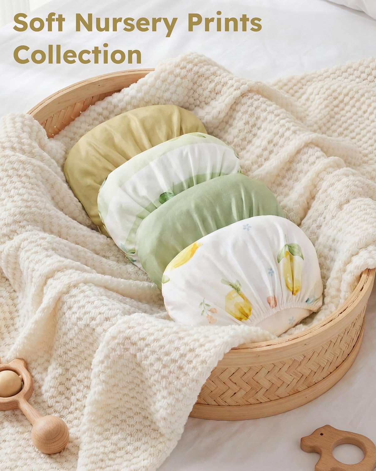 Baby Crib Sheets for Boys Girls, Toddler Bed Sheets Fitted for 52"x28" Standard Crib and Toddler Mattresses, 4 Pack Soft Breathable Stretchy Microfiber Yellow Green Lemon