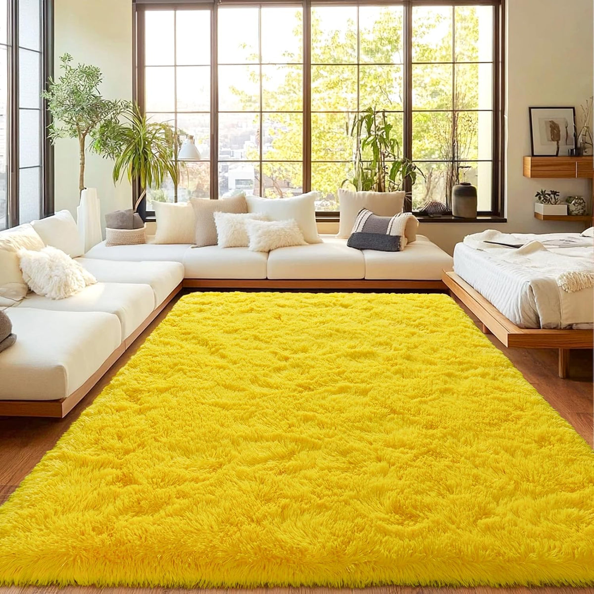 5x7ft Non-Slip Area Rugs,Shaggy Carpets for Living Room Thick Fluffy Rug