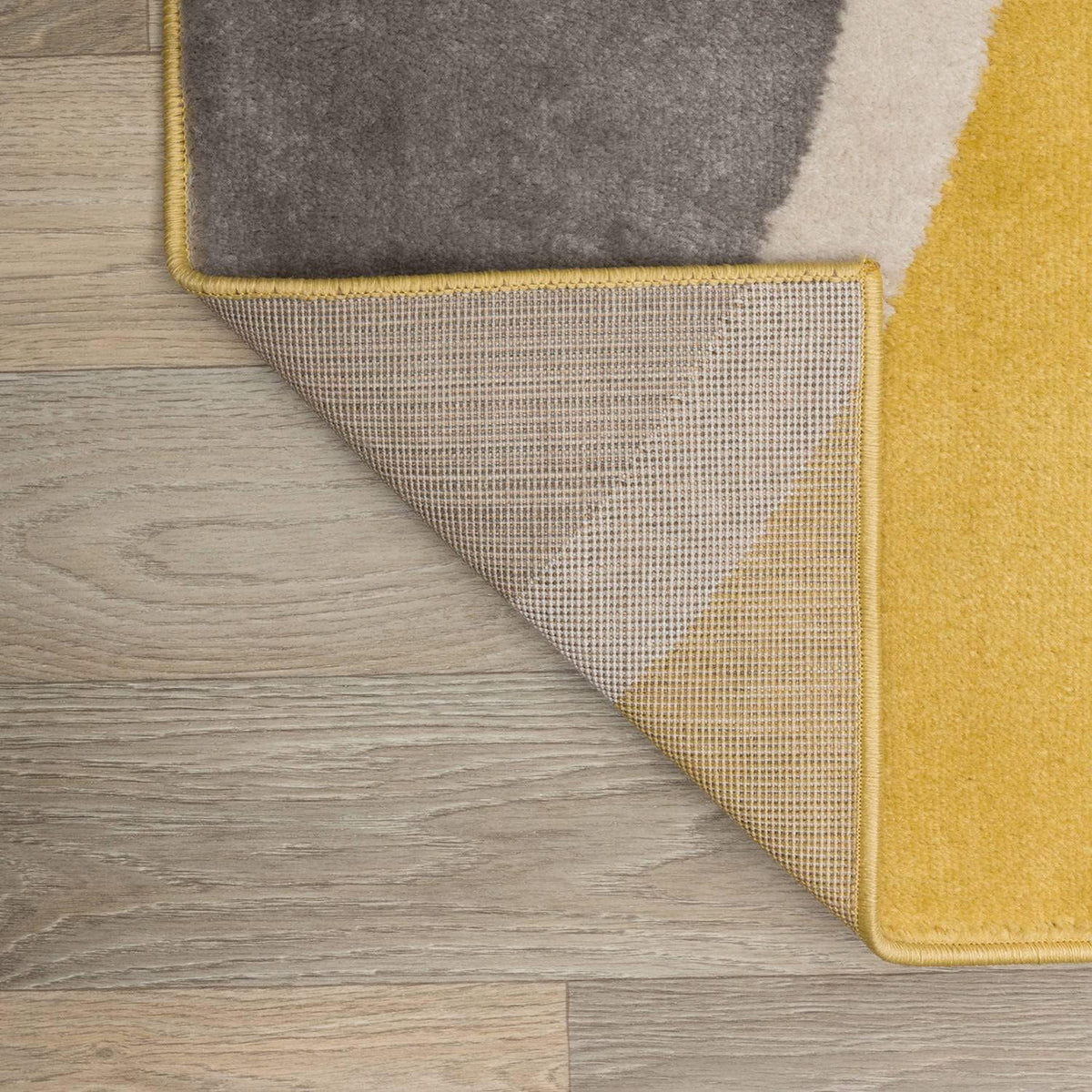 Abstract Circles Contemporary Living Room Area Rug Yellow 6'6" x 9'