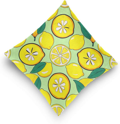 Yellow Lemon Microfiber Pillow Cases 1 Pack Satin Pillowcase with Zipper Closure for Living Room 18x18