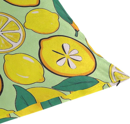 Yellow Lemon Microfiber Pillow Cases 1 Pack Satin Pillowcase with Zipper Closure for Living Room 18x18