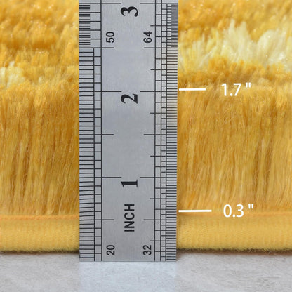 4x6 Large Washable Area Rugs for Living Room Tie-Dyed Orange Yellow