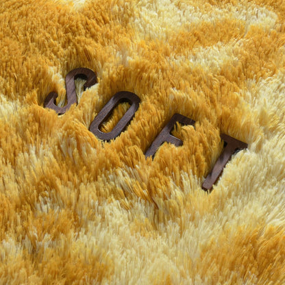 4x6 Large Washable Area Rugs for Living Room Tie-Dyed Orange Yellow