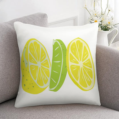 Satin Modern Cushion Case Yellow Green Lemon Throw Pillow Covers Lemon Summer Outdoor Throw Pillow Covers Hidden Zipper Cushion Case for Sofa Couch 16"x16" Soft Cooling Printed Pillow Cases