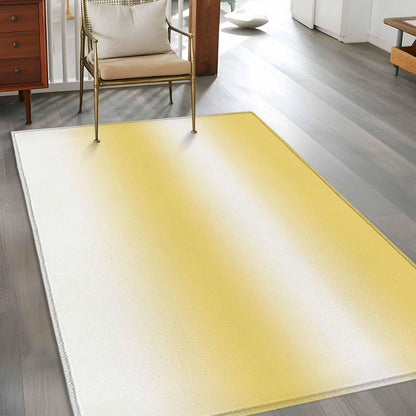 Area Rug Abstract Yellow Gradient Non-Slip Indoor Area Rug Modern Summer Gold Sun Washable Decorative Floor Carpet for Bedroom Living Room