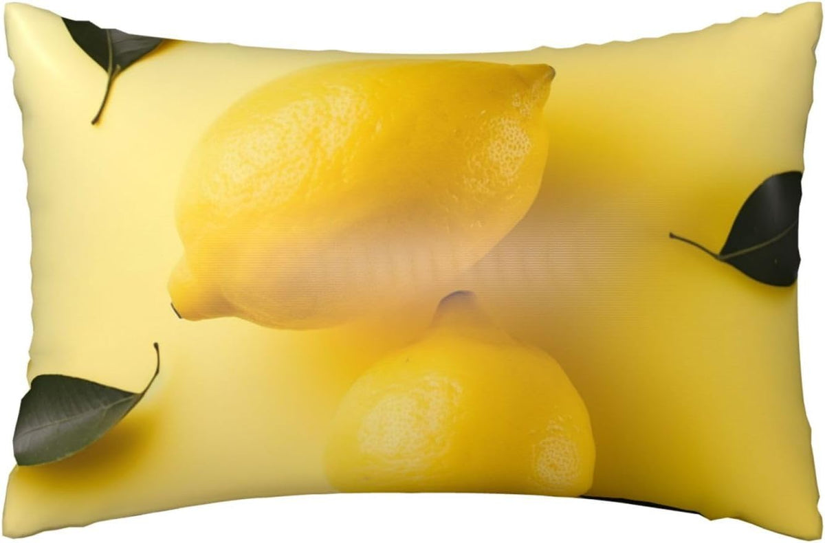 Satin Pillowcase for Hair and Skin, Yellow Lemon Pillow Cover Queen Size 20x30 Inch Soft Smooth Breathable Cooling Silky Pillow Cases with Hidden Zipper, Gifts for Women Men