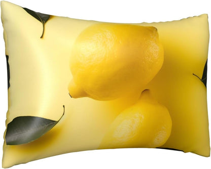 Satin Pillowcase for Hair and Skin, Yellow Lemon Pillow Cover Queen Size 20x30 Inch Soft Smooth Breathable Cooling Silky Pillow Cases with Hidden Zipper, Gifts for Women Men