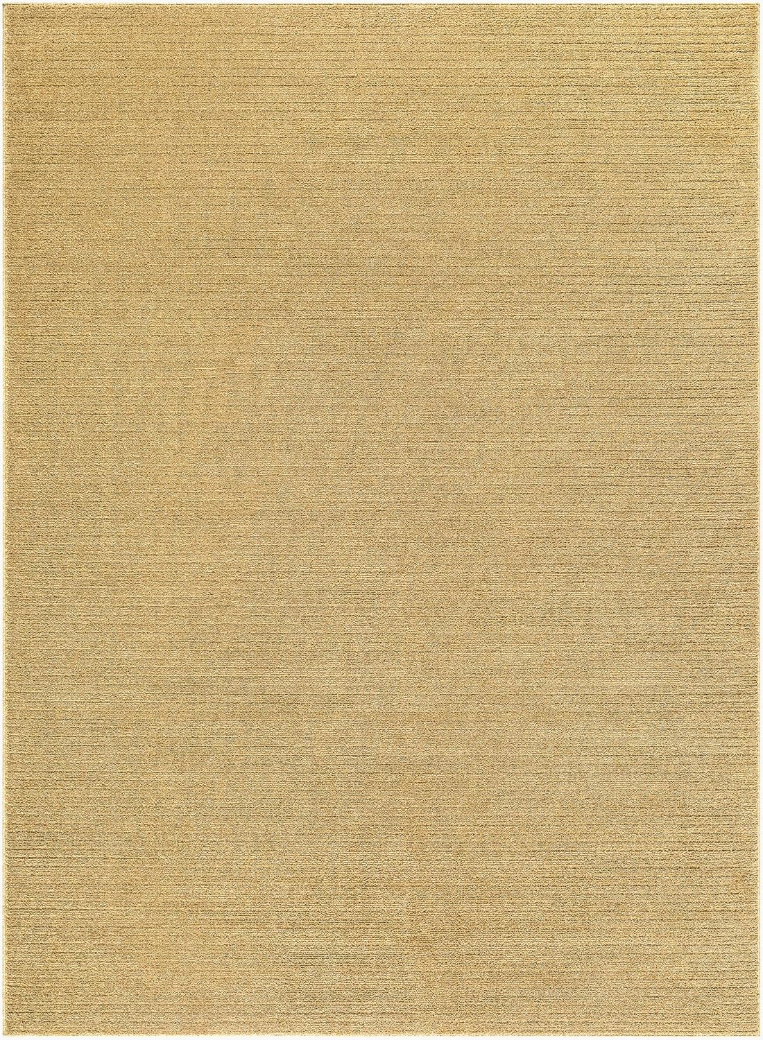 Levent Living Room, Bedroom Area Rug - Striped - Contemporary Modern Minimalist Transitional Tone - Mustard, Yellow, Tan, Neutral, Earth - 7'10" x 10'