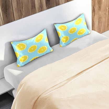 Yellow Lemons Satin Pillowcase for Hair and Skin Silk Pillowcase - Slip Cooling Satin Pillow Covers with Envelope Closure, Standard Size(20x26 inches)#291