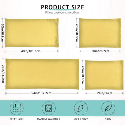 Lemon Yellow Zipper Pillowcase Soft Body Pillow Cover with Zipper Standard Size Pillow Case for Body Pillow Small Pillow Long Pillow 20x26in