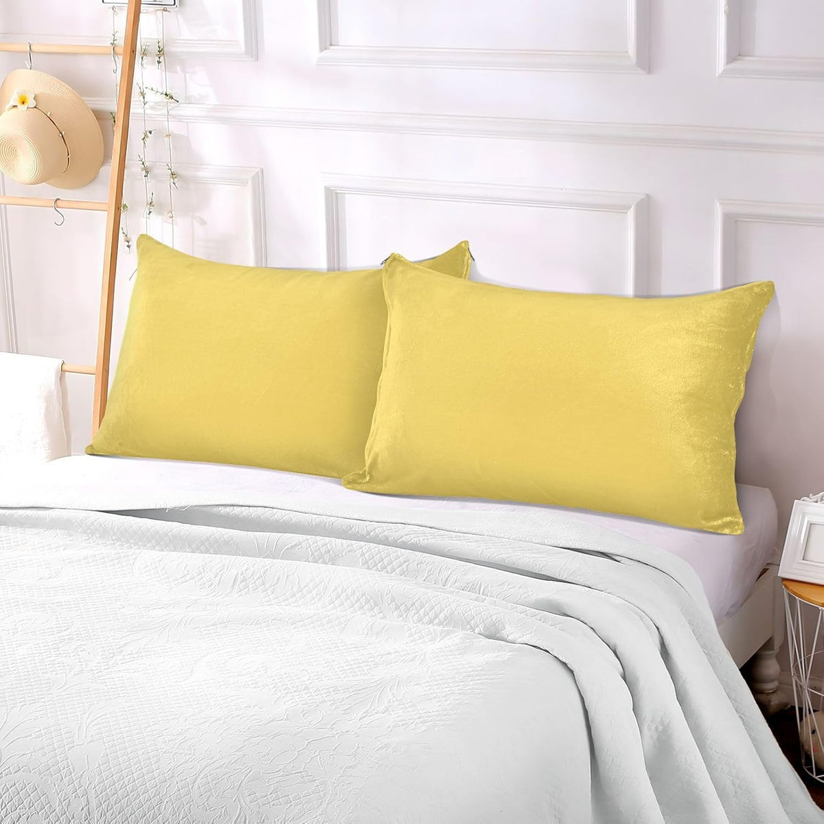 Lemon Yellow Zipper Pillowcase Soft Body Pillow Cover with Zipper Standard Size Pillow Case for Body Pillow Small Pillow Long Pillow 20x26in