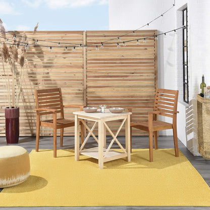Nourison Essentials Yellow 5' x Square Area Rug - Easy Clean, Non Shedding, Bed Room, Living Room, Dining Room, Kitchen (5' x Square)