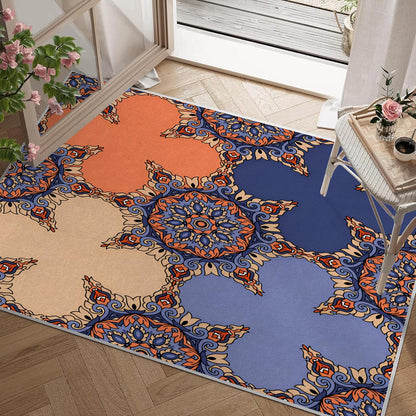 3×5ft Modern Geometric Area Rug - Non Slip Low Pile Polyester Rug for Living Room,Bedroom,Office Simple,Machine Washable Geometric Design Carpet Light Yellow
