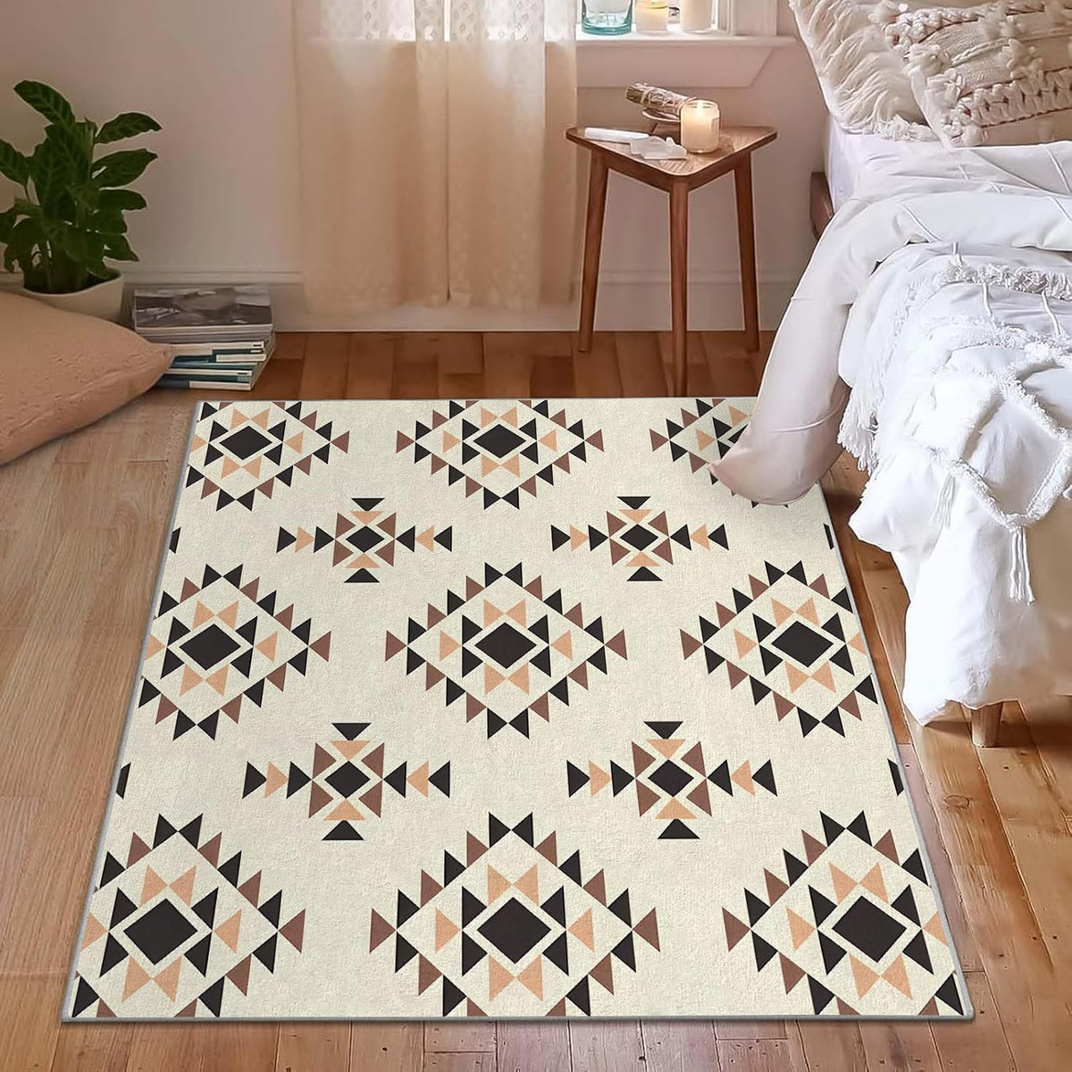 3x4ft Minimalism Area Rug – Premium Low Pile Non-Slip Carpet for Living Room, Bedroom & Office – Abstract Geometry,Washable Contemporary Home Decor Rug Yellow