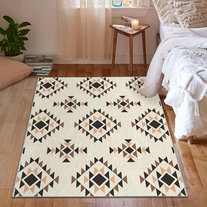 3x4ft Minimalism Area Rug – Premium Low Pile Non-Slip Carpet for Living Room, Bedroom & Office – Abstract Geometry,Washable Contemporary Home Decor Rug Yellow