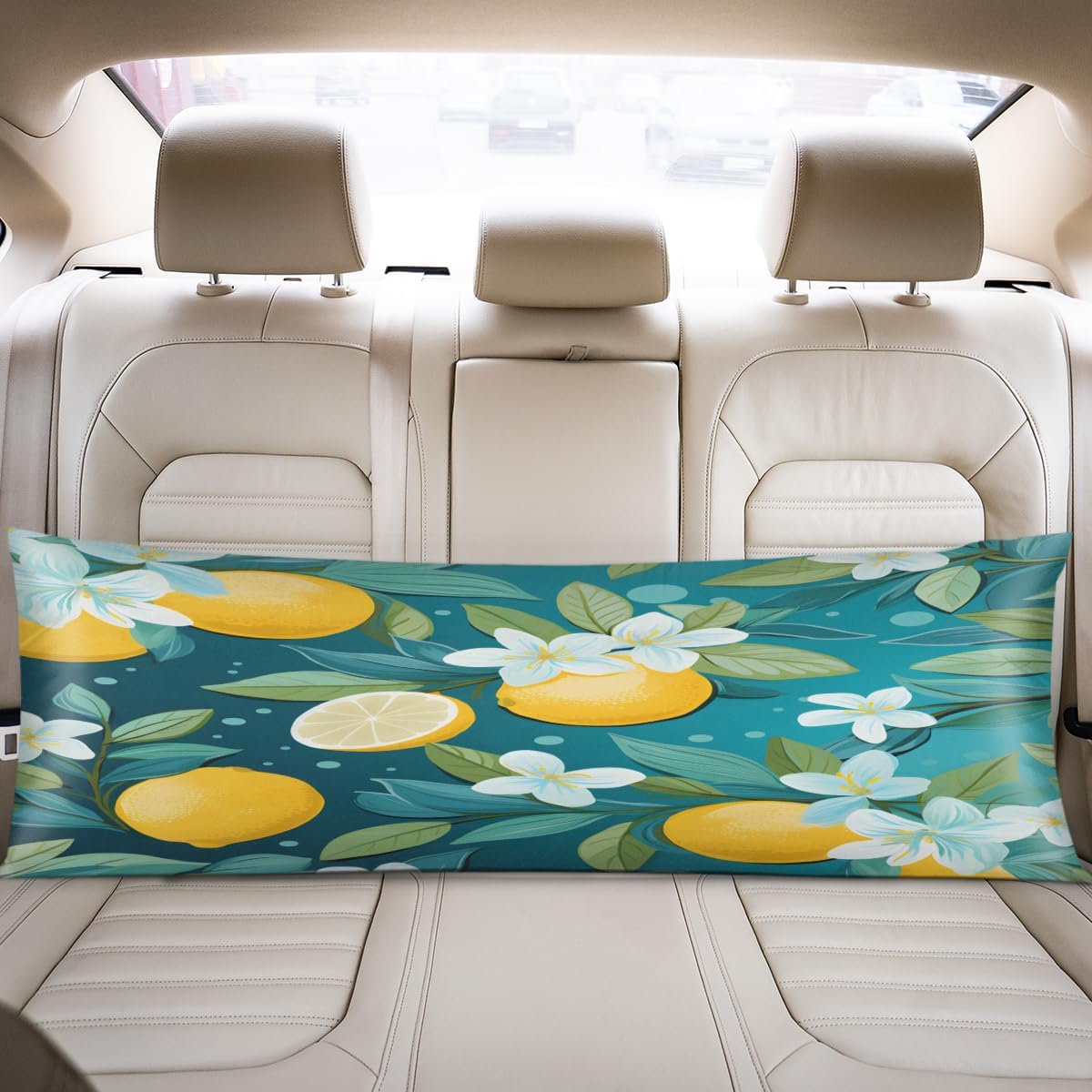 Yellow Lemon Body Pillow Covers Decorative Soft Bedding Satin Pillowcase with Zipper Closure Cooling Breathable Long Pillow Case-21"x 54"