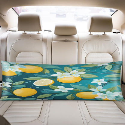 Yellow Lemon Body Pillow Covers Decorative Soft Bedding Satin Pillowcase with Zipper Closure Cooling Breathable Long Pillow Case-21"x 54"