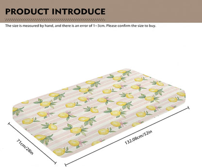 Cute Lemon Bows Pink Stripe Fitted Baby Crib Sheet for Boys Girls 52x28x9 in Yellow Lemons Leaves Baby Sheet for Standard Crib and Toddler Mattress Summer Fruit Bed Sheet
