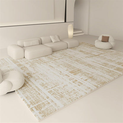 Artistic Abstract Area Rug Suitable for Bedroom Living Machine Washable Non-Slip Soft Modern Interior Rug(Light Yellow,63x91in)