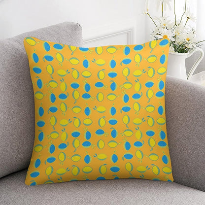 Yellow Lemon Satin Modern Cushion Case Summer Lemon Decorative Throw Pillow Covers Hidden Zipper 16"x16" Decorative Pillow Covers for Sofa Bed Party Satin Pillowcase for Hair and Skin