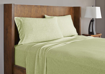 Heritage Home Fashions GP150J-Q-LM Grand Patrician Jersey Knit Sheet Set, Queen, Lemon/Meringue