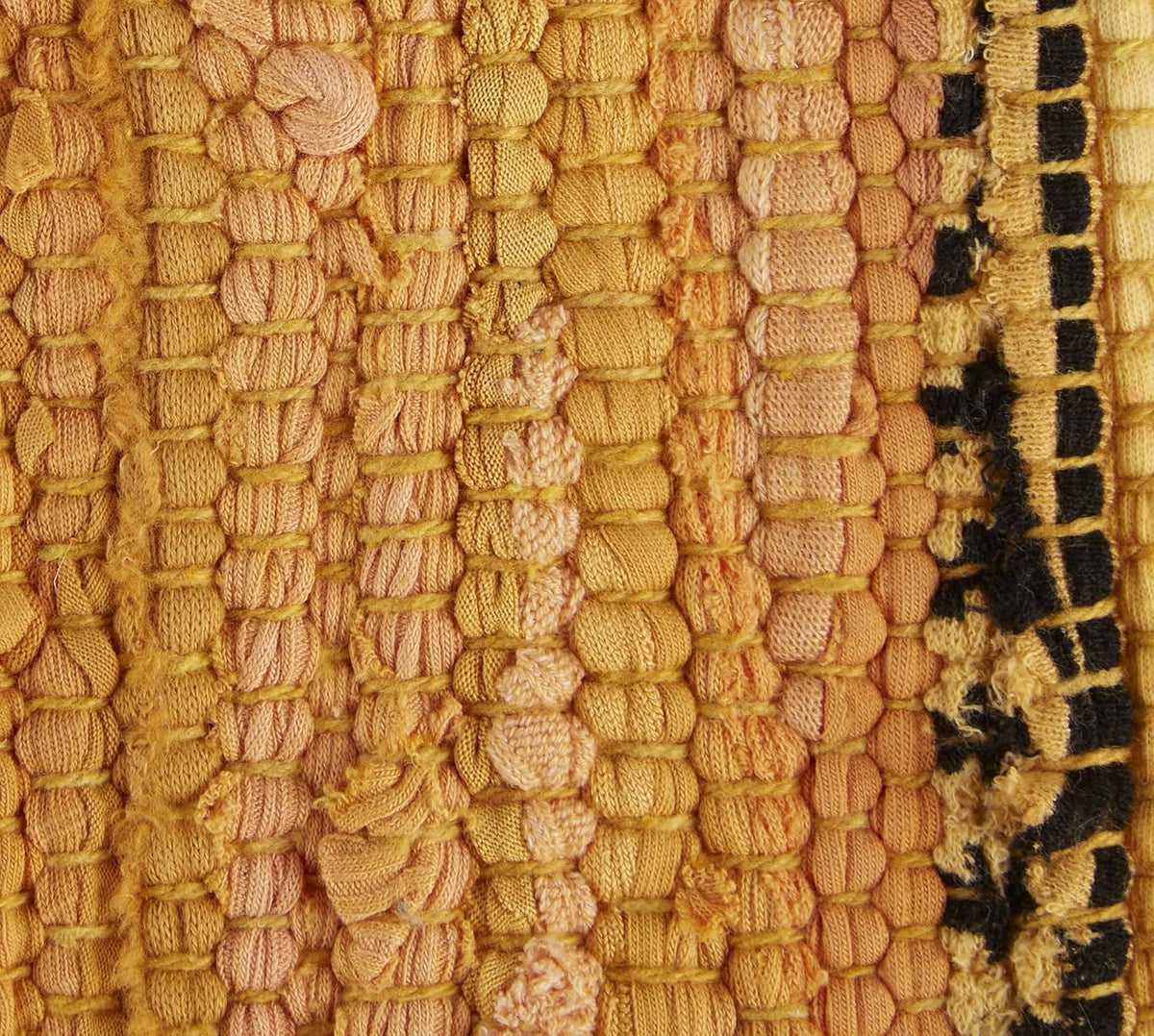 Chindi Home Collection Handwoven Multicolor Area Rag Run, 20x31.5, Mustard Yellow