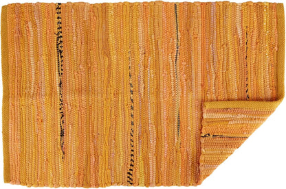 Chindi Home Collection Handwoven Multicolor Area Rag Run, 20x31.5, Mustard Yellow