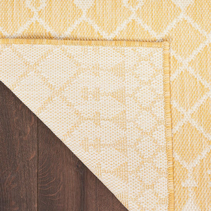 Positano Yellow 5' x 7' Area Rug - Easy Clean, Non Shedding, Bed Room, Living Room, Dining Room, Kitchen (5' x 7')