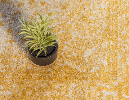 Bromley Collection Area Rug - Midnight (5' 1" x 8' Rectangle Yellow/Ivory)