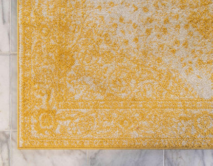 Bromley Collection Area Rug - Midnight (5' 1" x 8' Rectangle Yellow/Ivory)