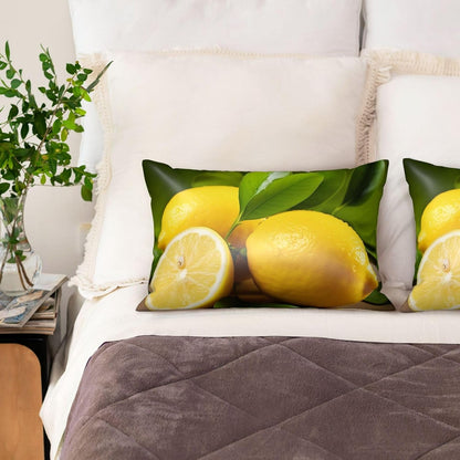 Satin Pillowcase for Hair and Skin, Yellow Lemon Pillow Cover Queen Size 20x30 Inch Soft Smooth Breathable Cooling Silky Pillow Cases with Hidden Zipper, Gifts for Women Men