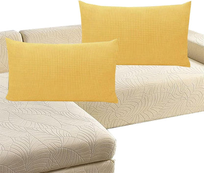Pillowcases Standard 20x28 Set of 2 Throw Pillow Covers 24x24 Cotton and Polyester Pillow Protectors 12x20 Pillow Cases 24x31 with zipper Decorative for Sofa Car Bed Cushion Slipcover(Lemon Yellow,40x