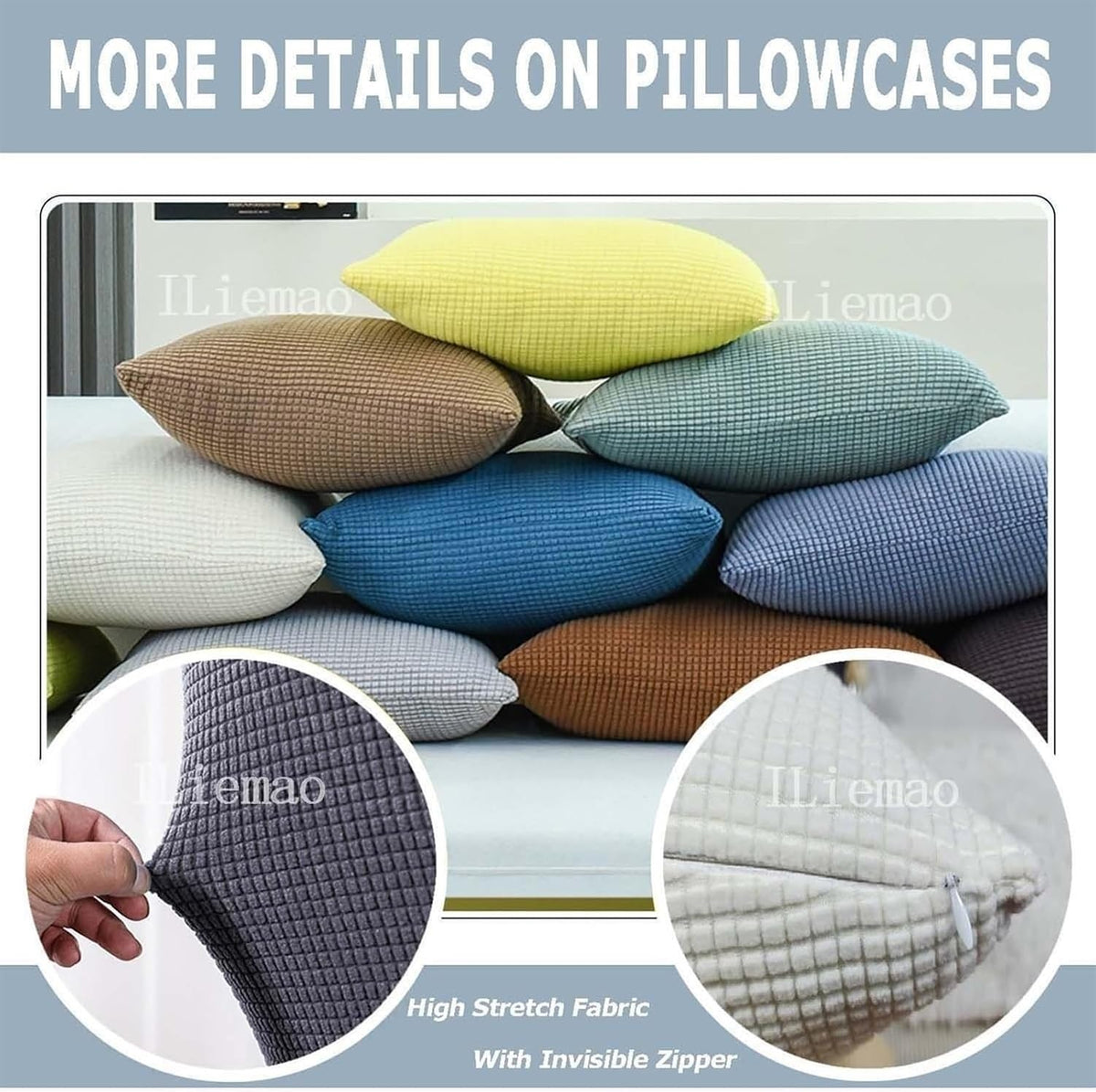 Pillowcases Standard 20x28 Set of 2 Throw Pillow Covers 24x24 Cotton and Polyester Pillow Protectors 12x20 Pillow Cases 24x31 with zipper Decorative for Sofa Car Bed Cushion Slipcover(Lemon Yellow,40x