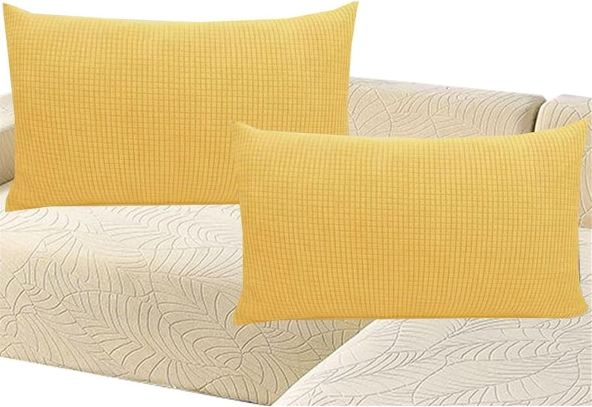 Pillowcases Standard 20x28 Set of 2 Throw Pillow Covers 24x24 Cotton and Polyester Pillow Protectors 12x20 Pillow Cases 24x31 with zipper Decorative for Sofa Car Bed Cushion Slipcover(Lemon Yellow,40x