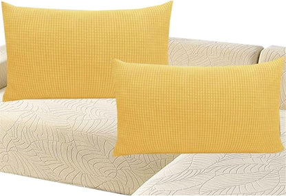 Pillowcases Standard 20x28 Set of 2 Throw Pillow Covers 24x24 Cotton and Polyester Pillow Protectors 12x20 Pillow Cases 24x31 with zipper Decorative for Sofa Car Bed Cushion Slipcover(Lemon Yellow,40x