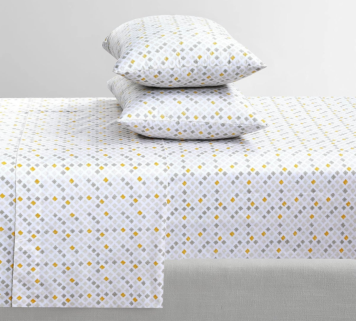 Feather & Stitch 100% Cotton Percale 300 Thread Count Full 4 Pc Sheet Set