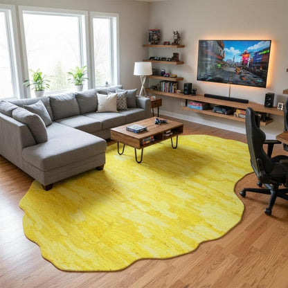 Nordic Minimalist Irregular Rugs Modern Abstract Art Deco Area Rug for Living Room Bedroom Dining Room 3x5 Soft Non Slip Thick Carpet Bright Yellow Vibrant Indoor Floor Mats Nursery Dorm Guestroom