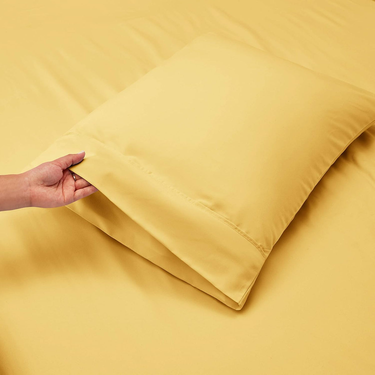 Extra Deep Pocket Sheet Sets, Luxury Soft 6 Piece Bed Sheet Set Fits Mattress 18-24 Inches - Full, Mellow Yellow