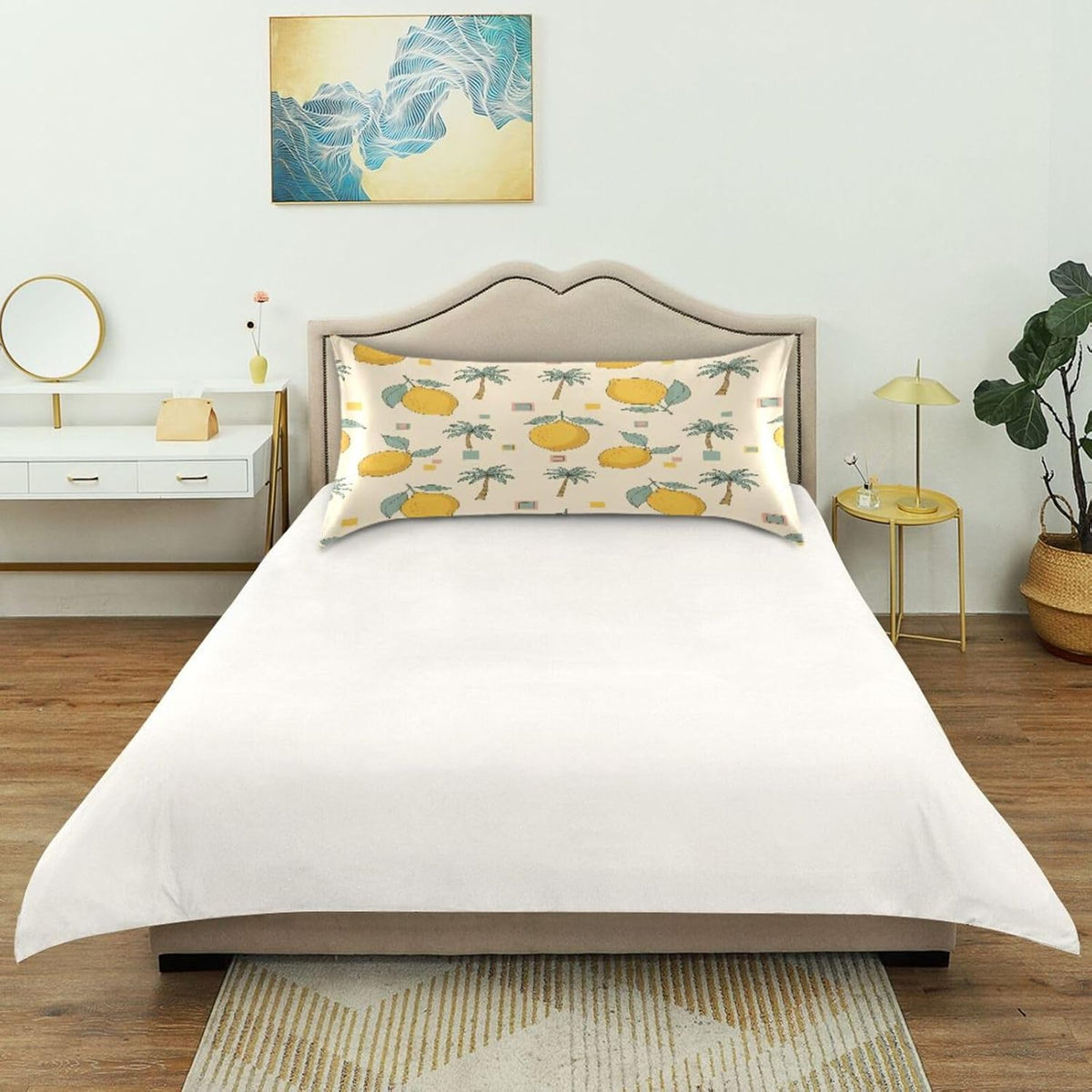 Ripe Yellow Lemon Satin Pillowcase for Hair and Skin Soft Breathable Wrinkle-Free Pillow Cases with Envelope Closure Cooling Pillow Covers for Sleeping Standard Size