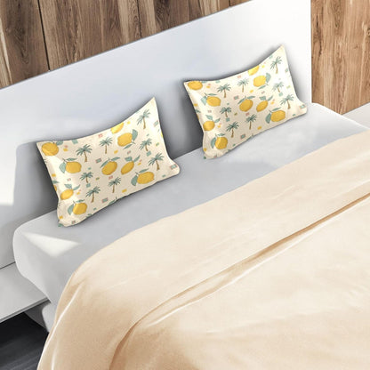 Ripe Yellow Lemon Satin Pillowcase for Hair and Skin Soft Breathable Wrinkle-Free Pillow Cases with Envelope Closure Cooling Pillow Covers for Sleeping Standard Size