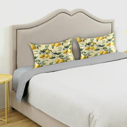 Satin Pillowcase 1 Pack Lemon Yellow Citrus Fruits (25) Similar to Silk Pillow Cases, 20" x 26" Soft Smooth Breathable Cool Pillow Cover for Hair and Skin, Standard Size