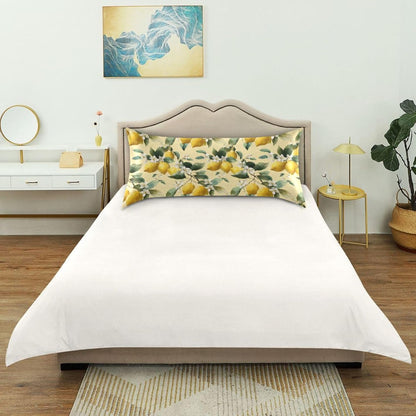 Satin Pillowcase 1 Pack Lemon Yellow Citrus Fruits (25) Similar to Silk Pillow Cases, 20" x 26" Soft Smooth Breathable Cool Pillow Cover for Hair and Skin, Standard Size