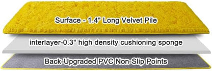 2X6Ft Runner Rug Non-Slip Hallway Rug Bedroom Bedside Carpet Yellow