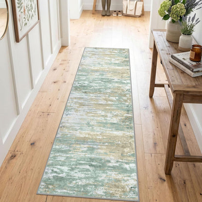 Modern Runners for Hallways 2x6 Washable Rug Light Green Yellow