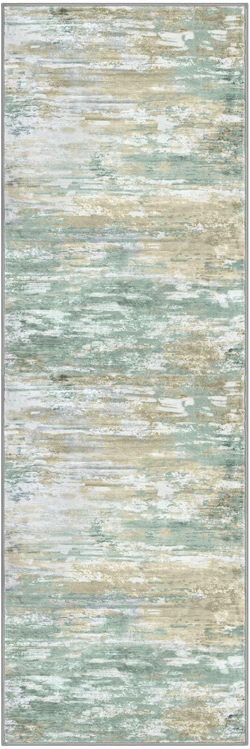 Modern Runners for Hallways 2x6 Washable Rug Light Green Yellow